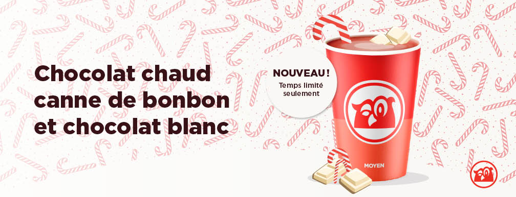 Chocolat chaud canne de bonbons et chocolat blanc