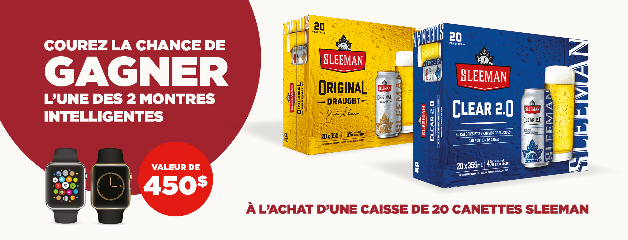 Gagne une montre intelligente à l'achat d'une caisse de Sleeman