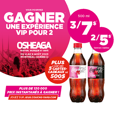 Concours Osheaga avec Coca-Cola 