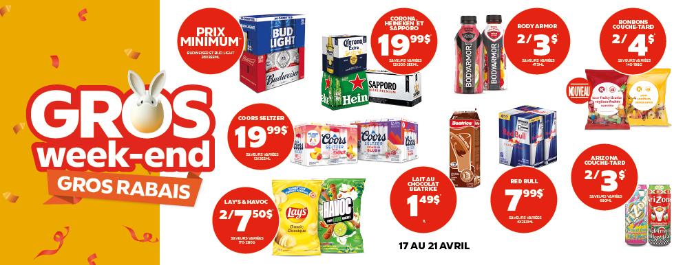 Gros week-end bannière visuel des promotions